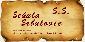 Sekula Srbulović vizit kartica
